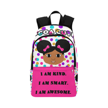 Load image into Gallery viewer, Cocoa Cutie I AM KIND Girl Pink Backpack (PICK YOUR SKIN TONE)
