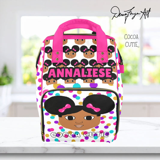 Cocoa Cutie Afro Puff Girl Diaper Bag