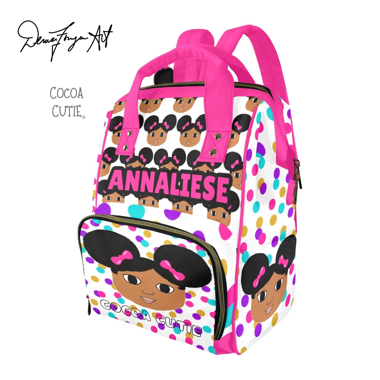 Cocoa Cutie Afro Puff Girl Diaper Bag