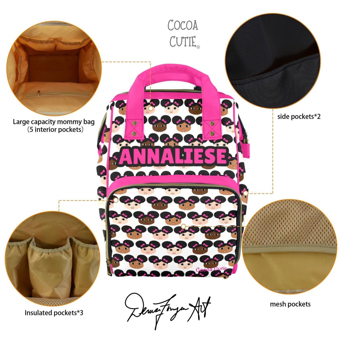 Cocoa Cutie Girls Diaper Bag