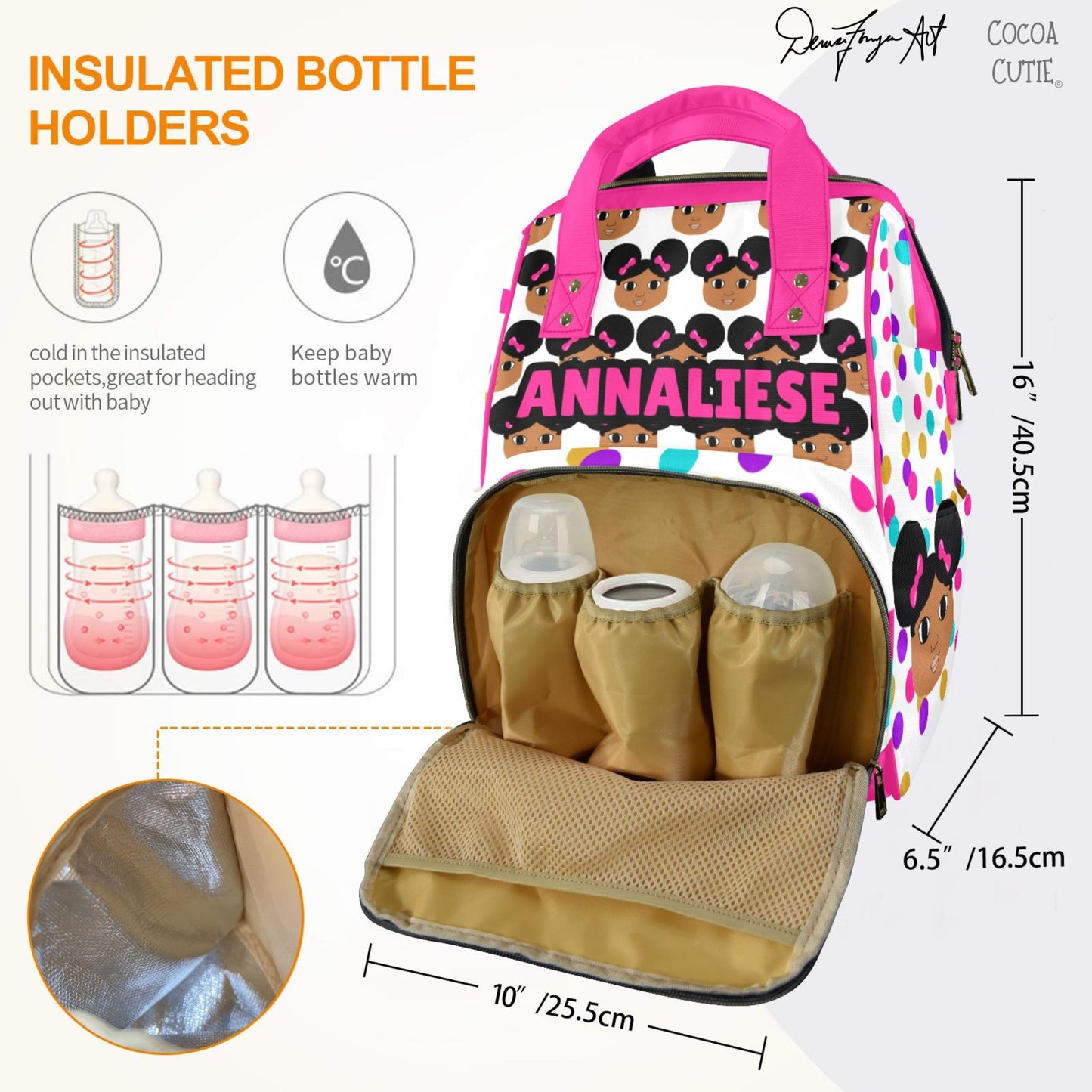 Cocoa Cutie Girls Diaper Bag