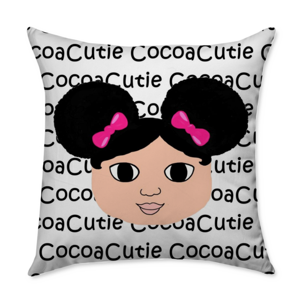 Cocoa Cutie Afro Puffs Kiara Pillow PINK- LIGHT SKIN TONE