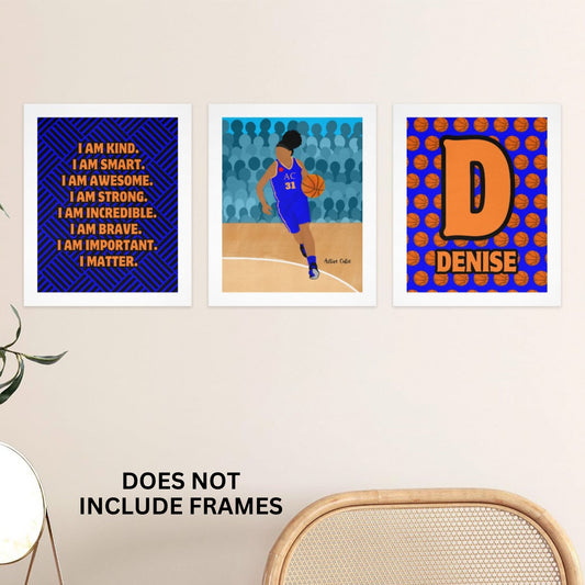 Cocoa Cutie Active Cutie Affirmations Wall Art Collage Basketball (PICK SKIN TONE)
