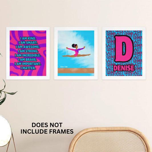 Cocoa Cutie Fonyea Sports Affirmations Wall Art Collage Gymnast (PICK SKIN TONE)