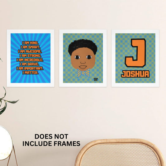 Cocoa Cutie Affirmations Wall Art Collage Bow Tie Boy (PICK SKIN TONE)