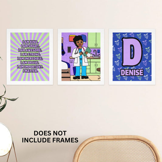 Cocoa Cutie Affirmations Wall Art Collage Doctor Girl (PICK SKIN TONE)