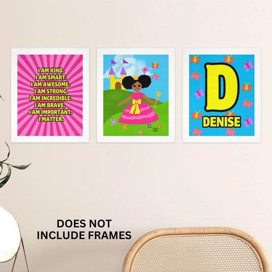 Cocoa Cutie Affirmations Wall Art Collage Princess (PICK SKIN TONE)