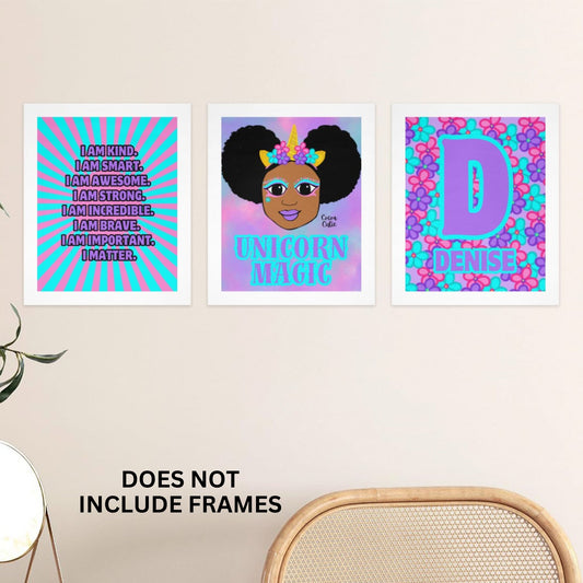 Cocoa Cutie Affirmations Wall Art Collage Unicorn Magic (PICK SKIN TONE)