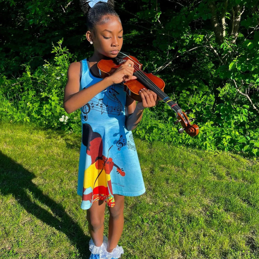 Cocoa Cutie Violinist Kid's Dress (PICK YOUR SKIN TONE)