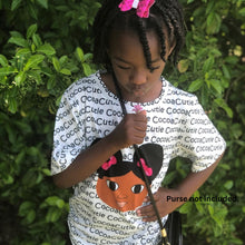 Load image into Gallery viewer, Cocoa Cuties Afro Puff Jordyn Premium Tee- MEDIUM SKIN TONE
