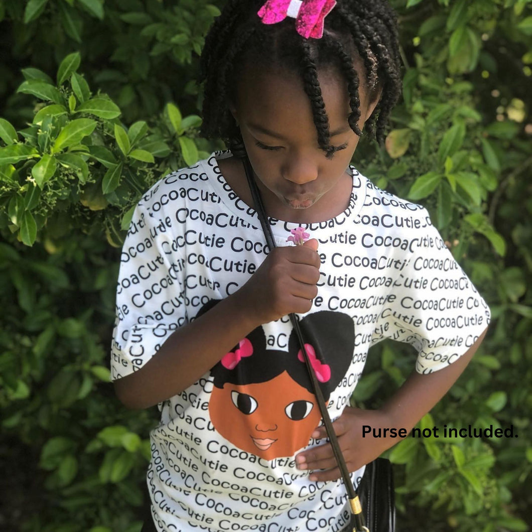Cocoa Cuties Afro Puff Jordyn Premium Tee- MEDIUM SKIN TONE