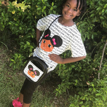 Load image into Gallery viewer, Cocoa Cuties Afro Puff Jordyn Premium Tee- MEDIUM SKIN TONE
