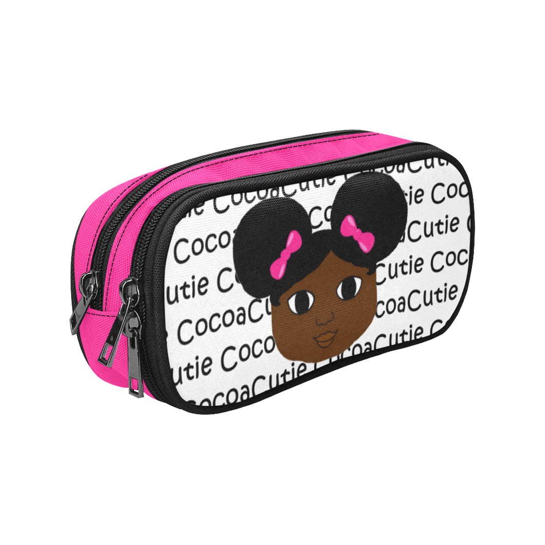 Cocoa Cutie Afro Puffs Pencil Case- Dark Skin Tone