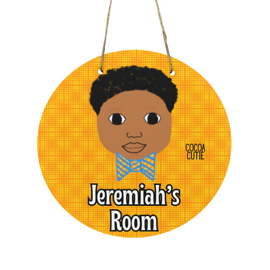 Cocoa Cutie Bow Tie Boy Round Wall Door Sign 11.8''