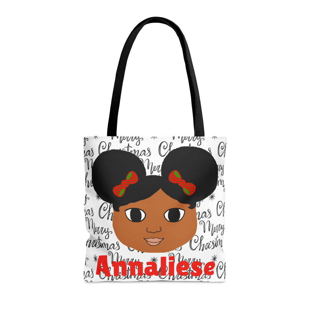 Cocoa Cutie Christmas Afro Puffs Tote Bag (PICK YOUR SKIN TONE)