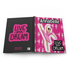 Load image into Gallery viewer, Cocoa Cutie Personalized HARDCOVER Journal- Pink Ballerina (PICK YOUR SKIN TONE)
