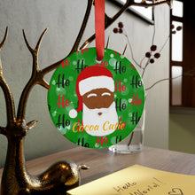 Load image into Gallery viewer, Cocoa Cutie Christmas Santa Acrylic Ornament with Ribbon
