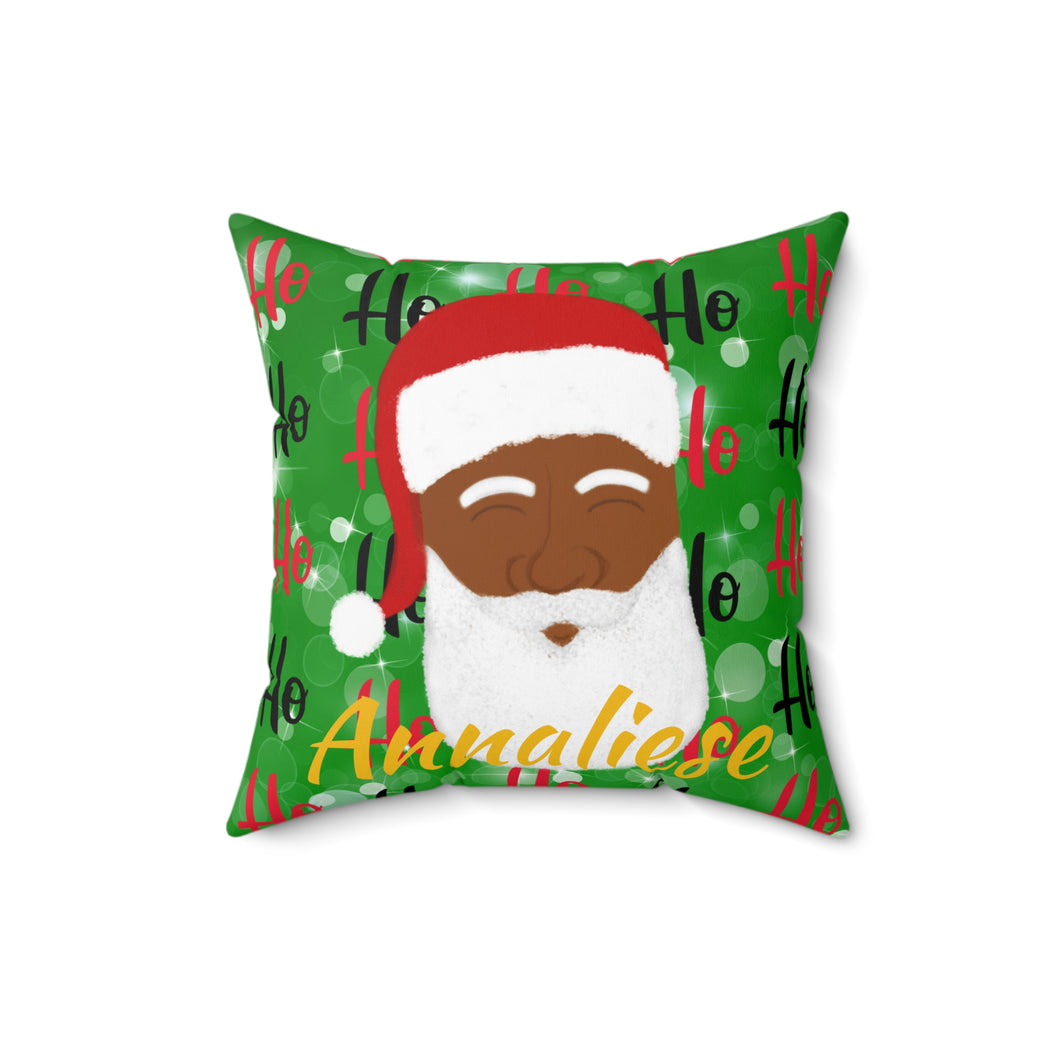 Cocoa Cutie Christmas Santa Faux Suede Square Pillow