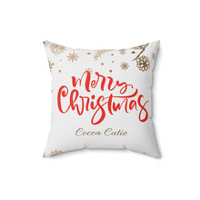 Load image into Gallery viewer, Cocoa Cutie Christmas Ballerina Faux Suede Square Pillow
