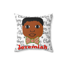 Load image into Gallery viewer, Cocoa Cutie Christmas Bow Tie Faux Suede Square Pillow (PICK SKIN TONE)
