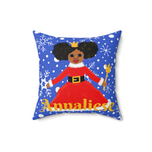 Load image into Gallery viewer, Cocoa Cutie Christmas Princess Faux Suede Square Pillow (PICK YOUR SKIN TONE)
