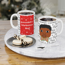 Load image into Gallery viewer, Cocoa Cutie Christmas Bow Tie Boy Ceramic Mugs (11oz\15oz\20oz) (PICK SKIN TONE)
