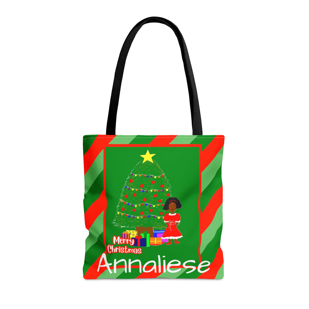 Cocoa Cutie Christmas Tree Girl Tote Bag