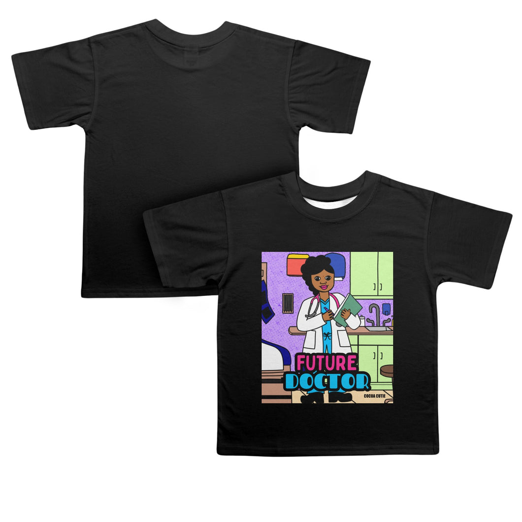 Cocoa Cutie Future Doctor-Girl Kids' T-Shirt (PICK SKIN TONE)