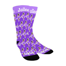 Load image into Gallery viewer, Cocoa Cutie Purple Dancer Kid&#39;s Socks (PICK YOUR SKIN TONE.)
