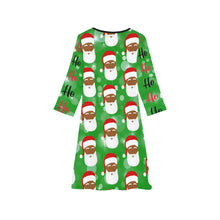 Load image into Gallery viewer, Cocoa Cutie Christmas Santa Girls&#39; Long Sleeve Dress (PICK SKIN TONE)
