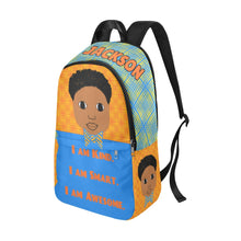 Load image into Gallery viewer, Cocoa Cutie I AM Boy Orange Backpack (PICK YOUR SKIN TONE)
