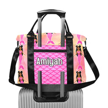 Load image into Gallery viewer, Cocoa Cutie Pink Mermaid Multi-Pocket Large Capacity Travel/Duffel Bag(PICK SKIN TONE)
