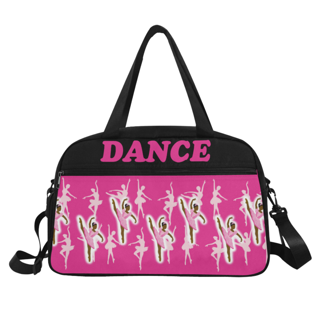 Pink Black Ballerina Dance Competition Ballet Duffel Bag