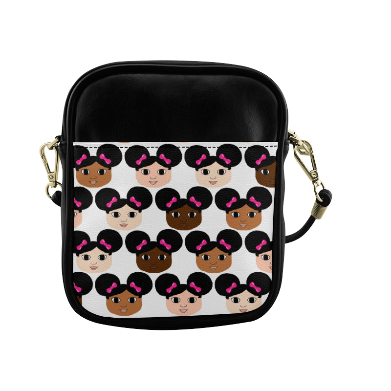 Cocoa Cuties Afro Puffs Faux Leather Purse (PINK OR PURPLE)
