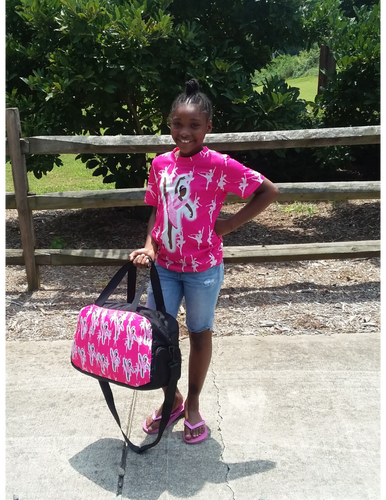 Pink Black Ballerina Dance Competition Ballet Duffel Bag