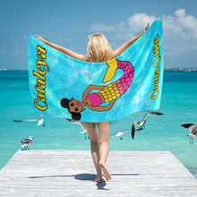 Load image into Gallery viewer, Cocoa Cutie Be A Mermaid Puffs Beach Towel 31&quot;x71&quot;(PICK SKIN TONE)
