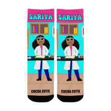 Load image into Gallery viewer, Cocoa Cutie Chemist Girl Kid&#39;s Socks (PICK YOUR SKIN TONE.)
