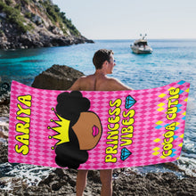 Load image into Gallery viewer, Cocoa Cutie Princess Vibes Beach Towel 31&quot;x71&quot;(PICK SKIN TONE)
