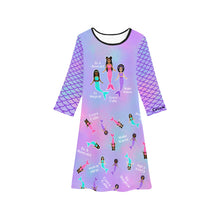 Load image into Gallery viewer, Cocoa Cutie Mermaids Girls&#39; Long Sleeve Dress
