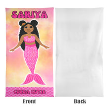 Load image into Gallery viewer, Cocoa Cutie Pink Mermaid Beach Towel 31&quot;x71&quot;(PICK SKIN TONE)
