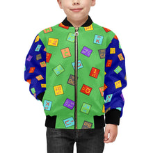 Load image into Gallery viewer, Chemist Boy Cocoa Cutie Kids&#39; Bomber Jacket (PICK YOUR SKIN TONE)
