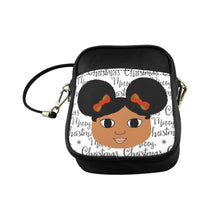 Load image into Gallery viewer, Cocoa Cutie Christmas Afro Puffs Faux Leather Purse (PICK YOUR SKIN TONE)
