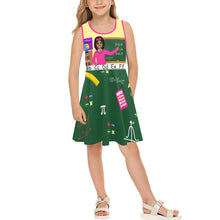Load image into Gallery viewer, Cocoa Cutie Math/Teacher/Educator Kid&#39;s Sleeveless Dress(PICK SKIN TONE)
