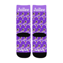 Load image into Gallery viewer, Cocoa Cutie Purple Dancer Kid&#39;s Socks (PICK YOUR SKIN TONE.)
