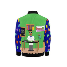 Load image into Gallery viewer, Chemist Boy Cocoa Cutie Kids&#39; Bomber Jacket (PICK YOUR SKIN TONE)

