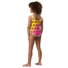 Load image into Gallery viewer, Hibiscus Be A Mermaid Cocoa Cutie Kids Swimsuit(2T-7)-PICK SKIN TONE
