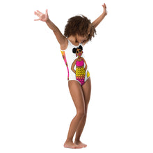 Load image into Gallery viewer, Hibiscus Be A Mermaid Cocoa Cutie Kids Swimsuit(2T-7)-PICK SKIN TONE
