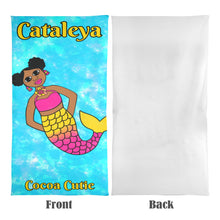 Load image into Gallery viewer, Cocoa Cutie Be A Mermaid Puffs Beach Towel 31&quot;x71&quot;(PICK SKIN TONE)
