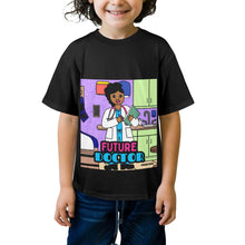 Load image into Gallery viewer, Cocoa Cutie Future Doctor-Girl Kids&#39; T-Shirt (PICK SKIN TONE)
