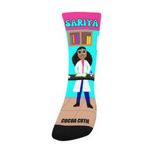 Load image into Gallery viewer, Cocoa Cutie Chemist Girl Kid&#39;s Socks (PICK YOUR SKIN TONE.)
